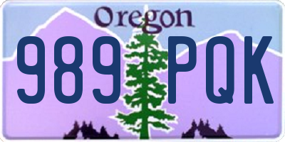 OR license plate 989PQK