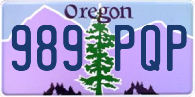 OR license plate 989PQP