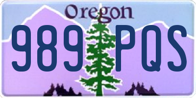 OR license plate 989PQS