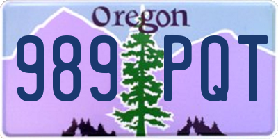 OR license plate 989PQT
