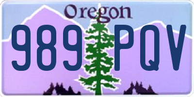 OR license plate 989PQV