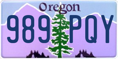 OR license plate 989PQY