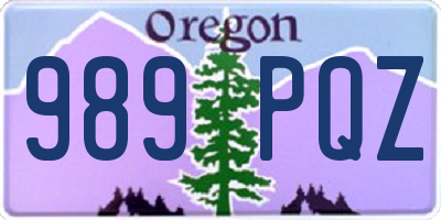 OR license plate 989PQZ