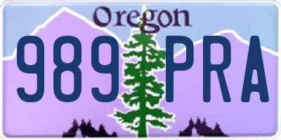 OR license plate 989PRA