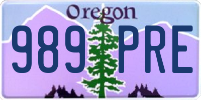 OR license plate 989PRE