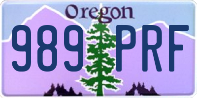 OR license plate 989PRF