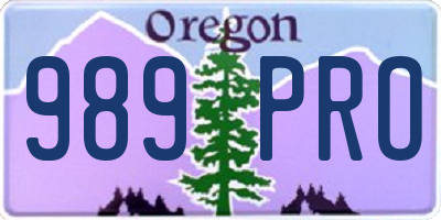 OR license plate 989PRO