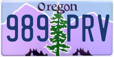 OR license plate 989PRV