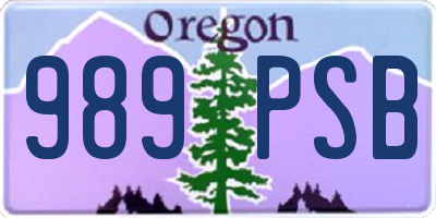 OR license plate 989PSB