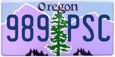 OR license plate 989PSC