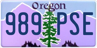 OR license plate 989PSE