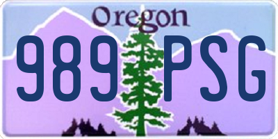 OR license plate 989PSG