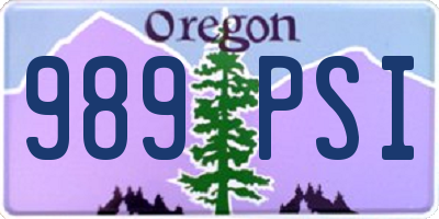 OR license plate 989PSI