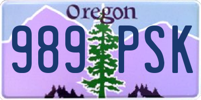 OR license plate 989PSK