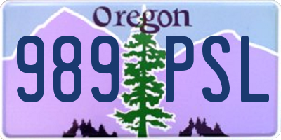 OR license plate 989PSL
