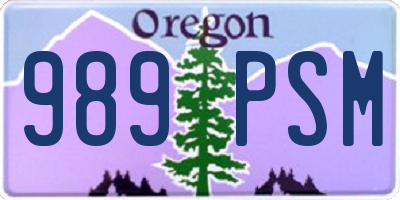 OR license plate 989PSM