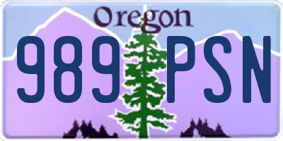 OR license plate 989PSN