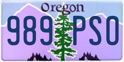 OR license plate 989PSO