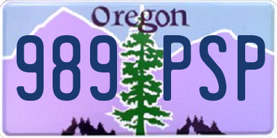 OR license plate 989PSP