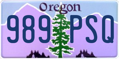 OR license plate 989PSQ