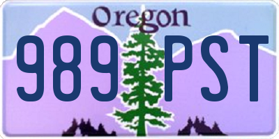 OR license plate 989PST