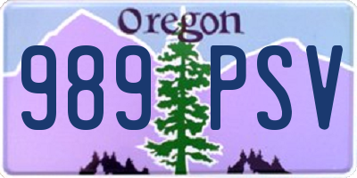 OR license plate 989PSV