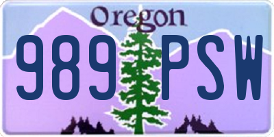 OR license plate 989PSW