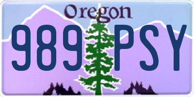 OR license plate 989PSY