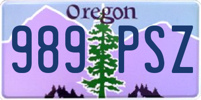 OR license plate 989PSZ