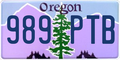 OR license plate 989PTB