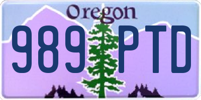 OR license plate 989PTD