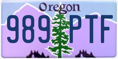 OR license plate 989PTF