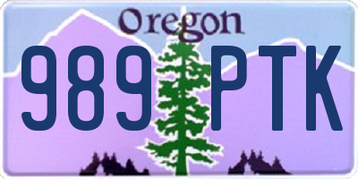 OR license plate 989PTK