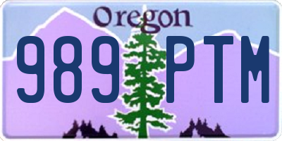 OR license plate 989PTM