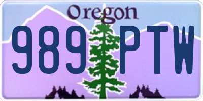 OR license plate 989PTW