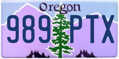 OR license plate 989PTX