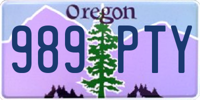OR license plate 989PTY