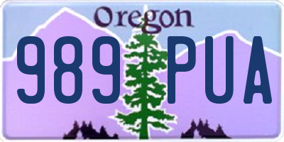 OR license plate 989PUA
