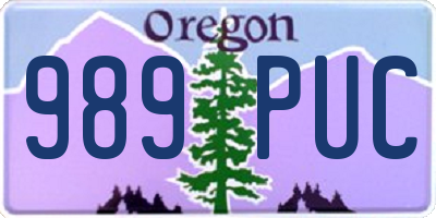 OR license plate 989PUC