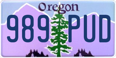 OR license plate 989PUD