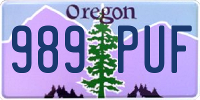 OR license plate 989PUF
