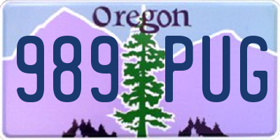 OR license plate 989PUG