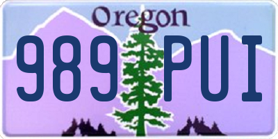 OR license plate 989PUI