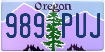 OR license plate 989PUJ