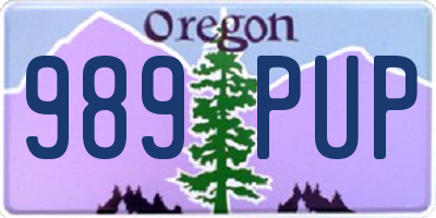 OR license plate 989PUP