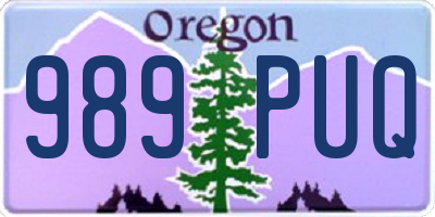 OR license plate 989PUQ