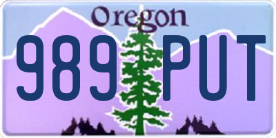OR license plate 989PUT