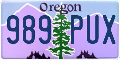 OR license plate 989PUX