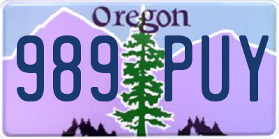 OR license plate 989PUY