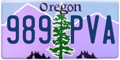 OR license plate 989PVA